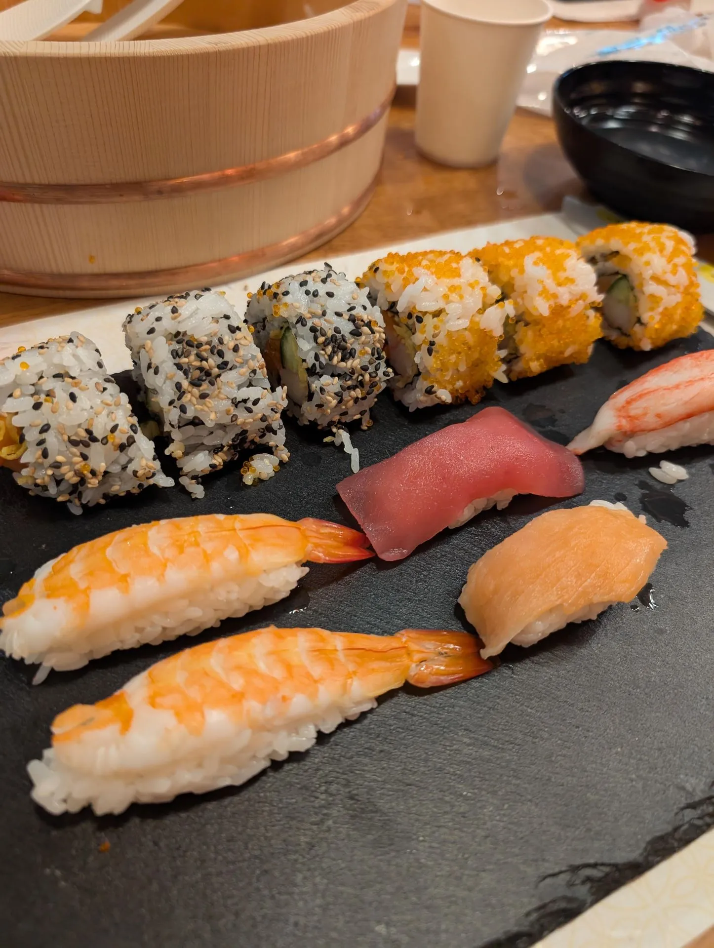 A finished platter of sushi the boys rolled at a sushi-making class in Shibuya, Tokyo
