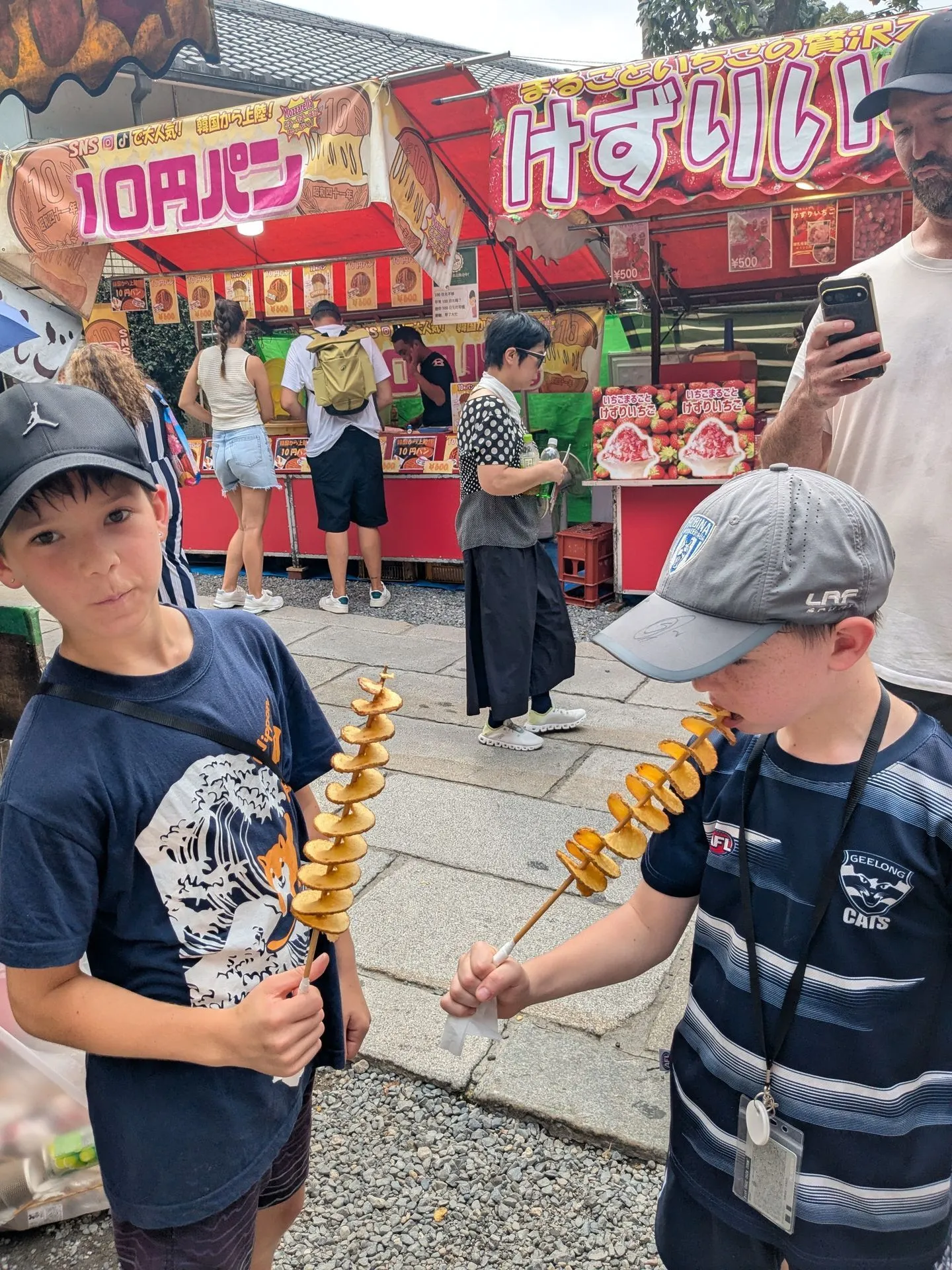 Spiral tornado potato on a skewer at Fushimi Inari street food stall