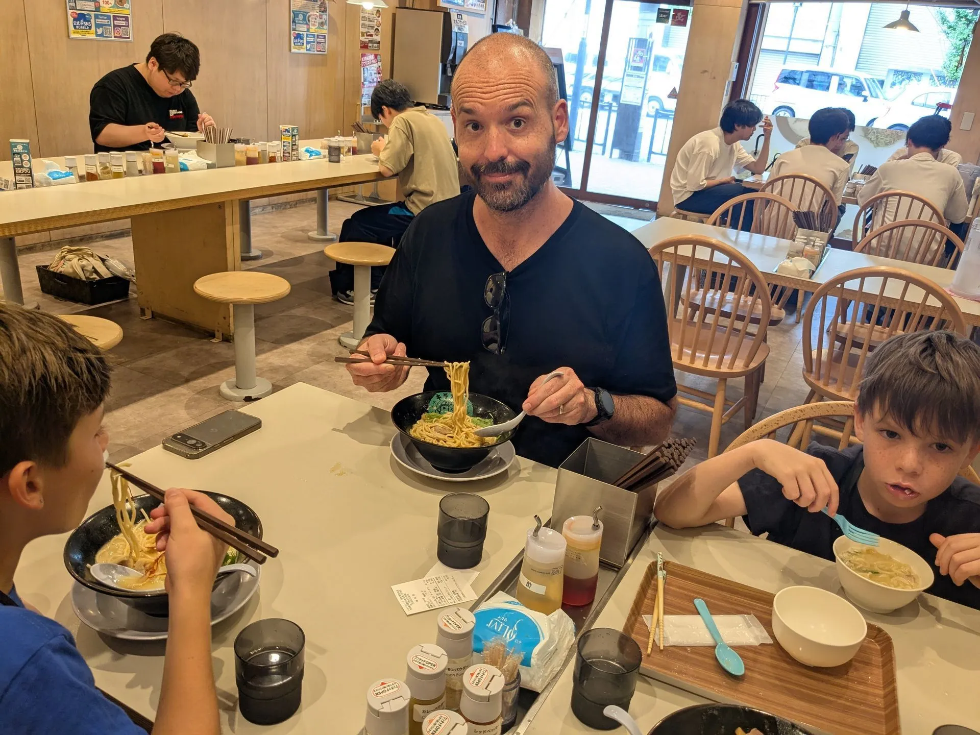 Ramen lunch at a restaurant in Kyoto