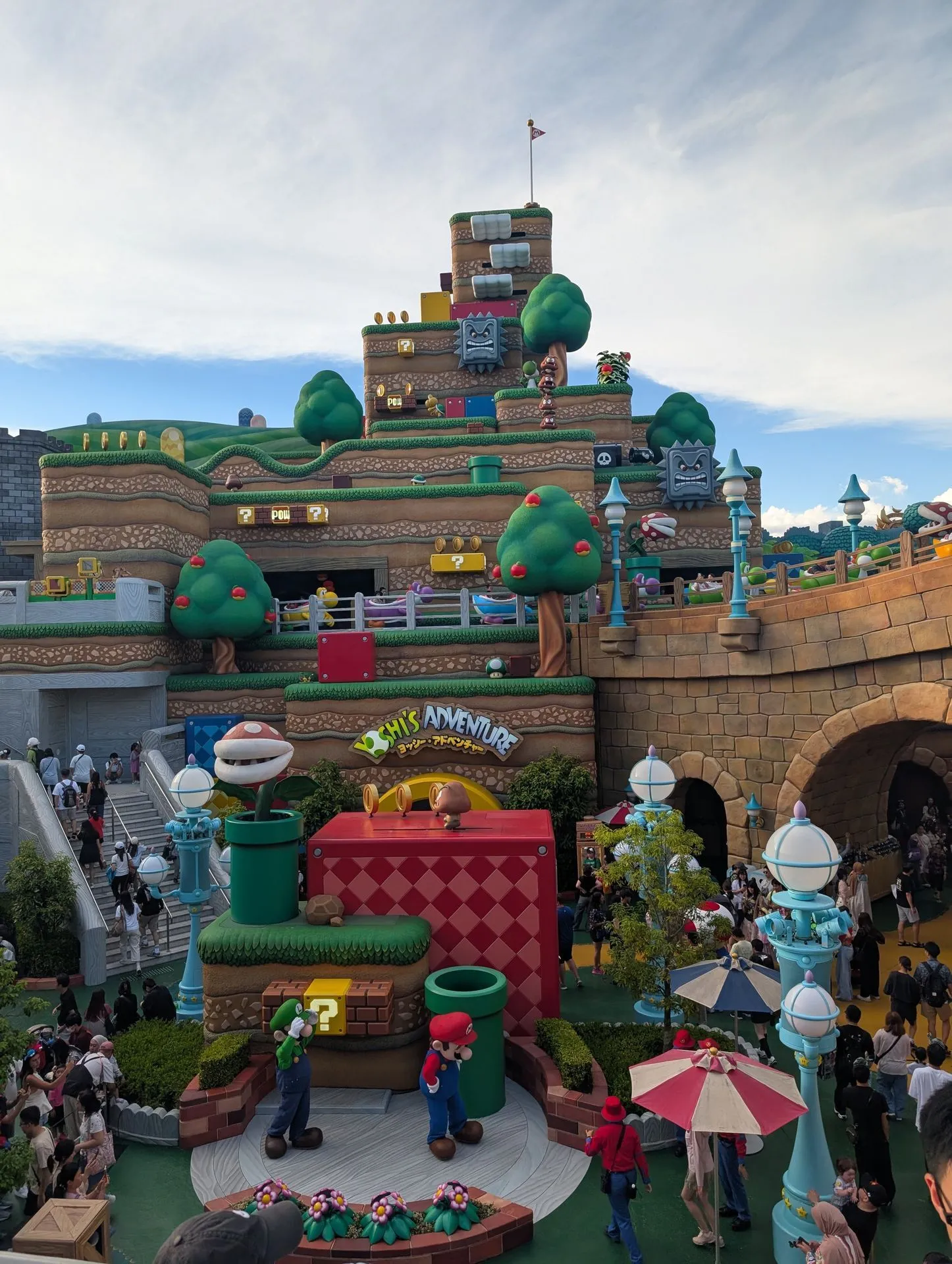 Yoshi's Adventure ride winding through Super Nintendo World at USJ